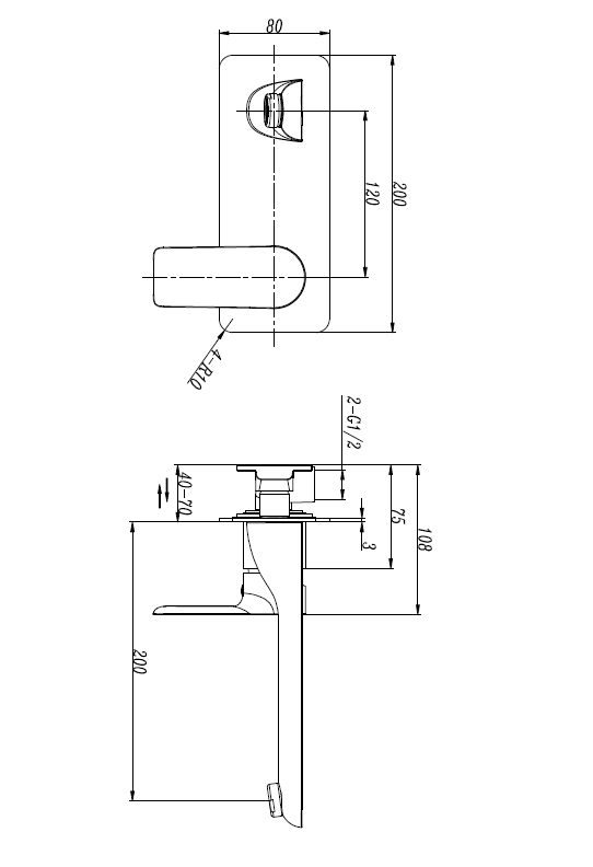 M73051GM Gunmetal Wall Basin Faucet